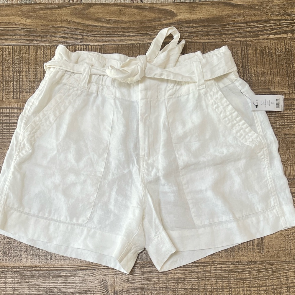 Joie Daynna High Waist Paper Bag Tie Shorts - Porcelain - Picture 6 of 6